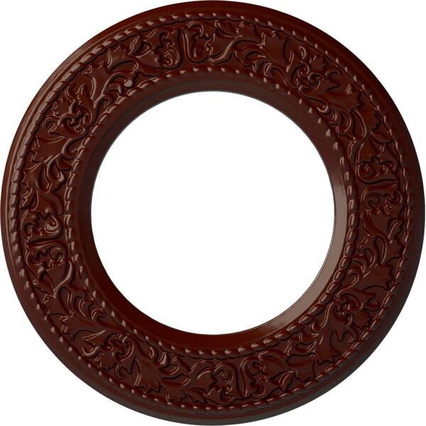 Ekena Millwork Blackthorn Ceiling Medallion (Canopies up to 7 1/2"), 13 3/8"OD x 7 1/2"ID x 3/4"P, Brushed Mahogany CM13BLBMF - main